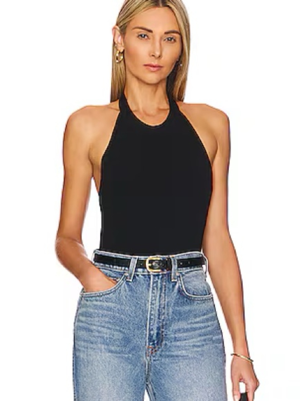 Milly Black Ribbed Halter
Top